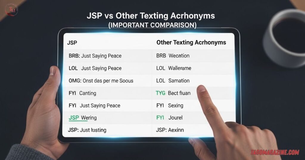 JSP vs Other Texting Acronyms